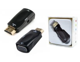 Конвертер переходник HDMI (папа) - VGA (мама) черный