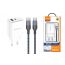 Сетевое зарядное устройство USB + USB-C + кабель Type-C – Type-C SENDEM OG33 (бело-черный)