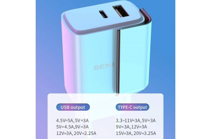 Сетевое зарядное устройство USB + кабель Lightning SENDEM OG34 (бело-черный)