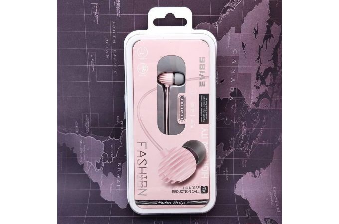 Наушники вакуумные проводные ELMCOEI EV-186 (розовый)