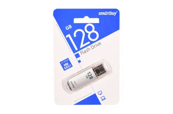 Флешка USB 3.0 Smartbuy 128 GB V-Cut Silver (SB128GBVC-S3)