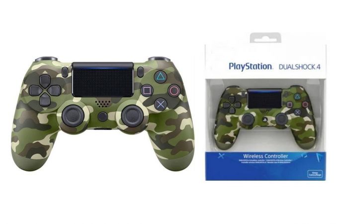 Геймпад беспроводной для Sony PlayStation 4 (ver. 2) камуфляж зеленый PS4