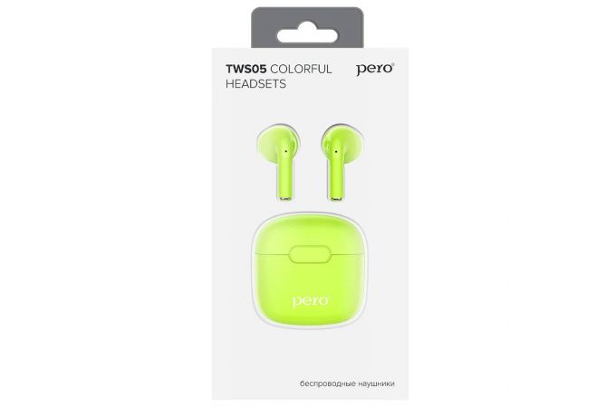 Bluetooth наушники Pero TWS05 Colorful зеленые