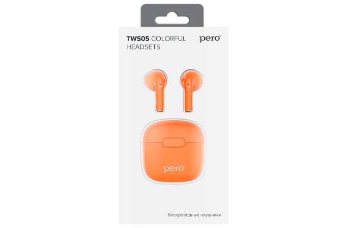 Bluetooth наушники Pero TWS05 Colorful оранжевые