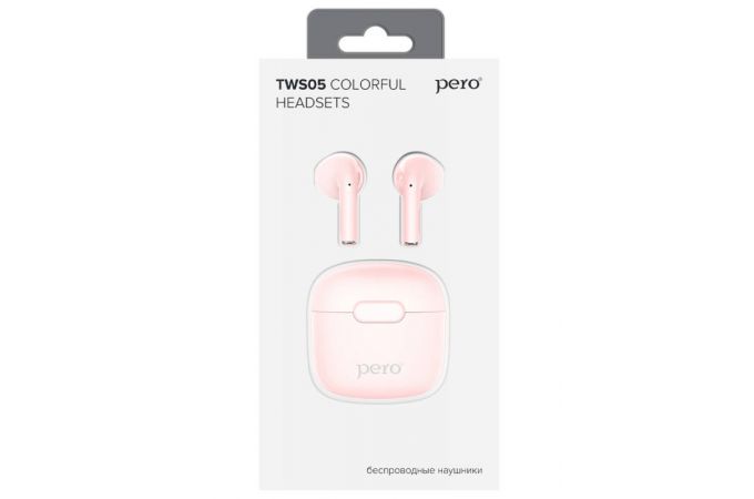 Bluetooth наушники Pero TWS05 Colorful розовые