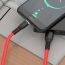 Кабель USB - MicroUSB HOCO X44 2,4A (красный) 1м (силикон, усиление угла)