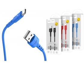 Кабель USB - USB Type-C HOCO X30, 2A (синий) 1,2м (LED индикатор)