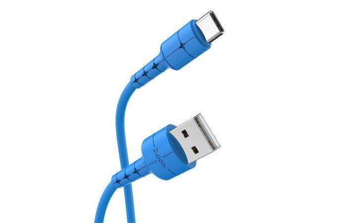 Кабель USB - USB Type-C HOCO X30, 2A (синий) 1,2м (LED индикатор)