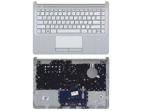 Клавиатура для ноутбука HP 14-CF 14-DK топкейс серебро