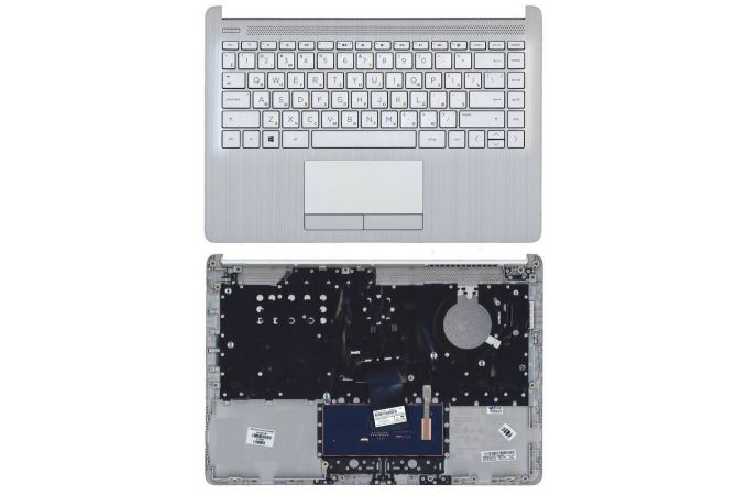Клавиатура для ноутбука HP 14-CF 14-DK топкейс серебро