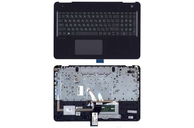 Клавиатура для ноутбука HP 15-BC топкейс зеленый шрифт