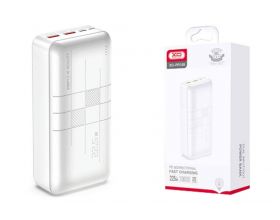 Универсальный дополнительный аккумулятор Power Bank XO PR189, 30000 mAh, USB/Type-C, QC 3.0+PD, дисплей, (белый)