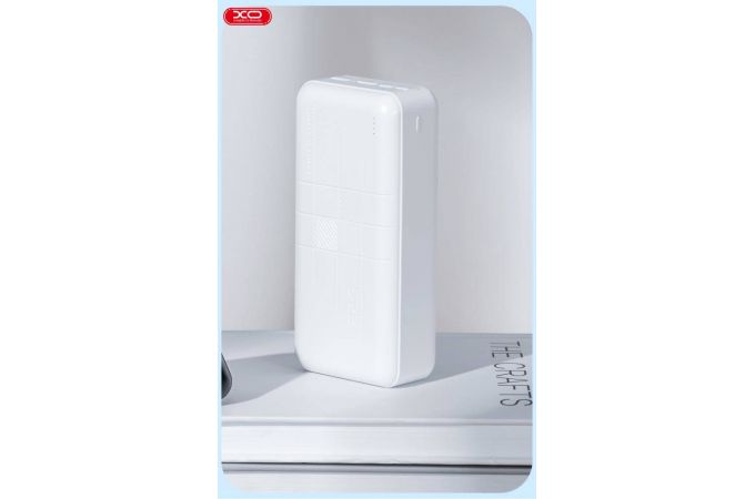 Универсальный дополнительный аккумулятор Power Bank XO PR189, 30000 mAh, USB/Type-C, QC 3.0+PD, дисплей, (белый)