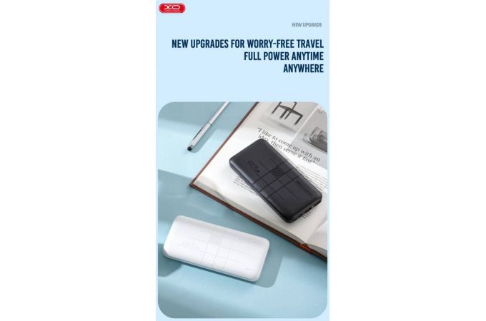 Универсальный дополнительный аккумулятор Power Bank XO PPR187 OLD LOGO fast charge light display PD20W+QC22.5W 10000mAh (Чёрный)