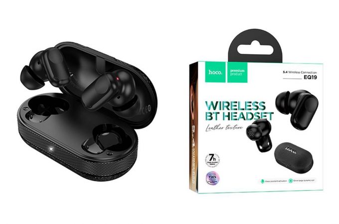 Наушники вакуумные беспроводные HOCO EQ19 Duke Ⅴ true wireless BT headset (черный)