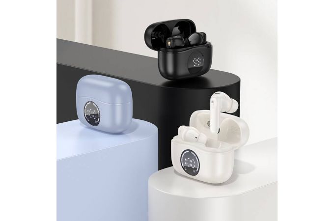 Наушники вакуумные беспроводные HOCO EQ22 Singer true wireless ANC+ENC noise reduction BT headset (облачно-белый)