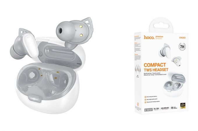 Наушники вакуумные беспроводные HOCO EW203 Jinny true wireless BT headset (белый)