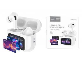 Наушники вакуумные беспроводные HOCO EW72 Lite Soar true wireless touch screen BT headset (белый) с дисплеем