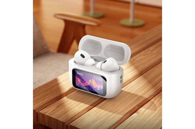 Наушники вакуумные беспроводные HOCO EW72 Lite Soar true wireless touch screen BT headset (белый) с дисплеем