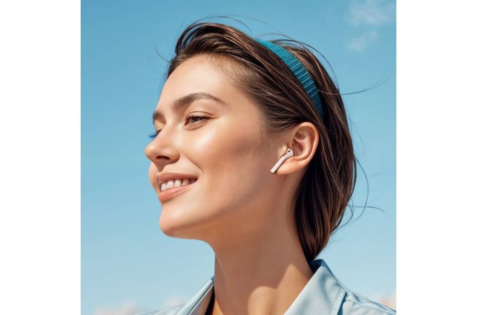 Наушники вакуумные беспроводные HOCO EW80 Magnificent true wireless touch screen BT headset (белый)