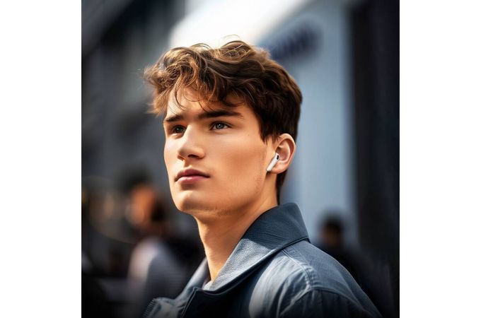 Наушники вакуумные беспроводные HOCO EW85 True wireless ANC noise reduction BT headset (белый)