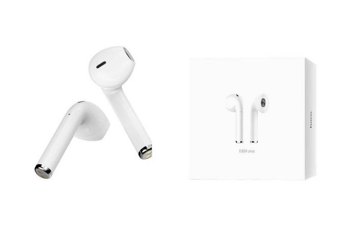 Наушники вакуумные беспроводные HOCO ES26 Plus Original series apple wireless Bluetooth (белый + заушники)