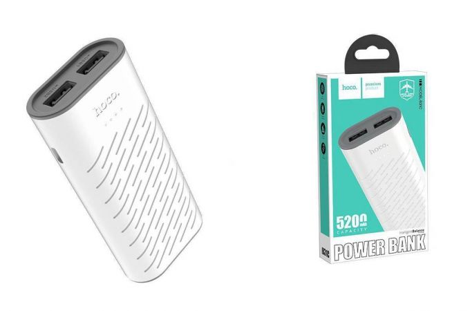 Универсальный дополнительный аккумулятор Power Bank HOCO B31C (5200 mAh) (белый)