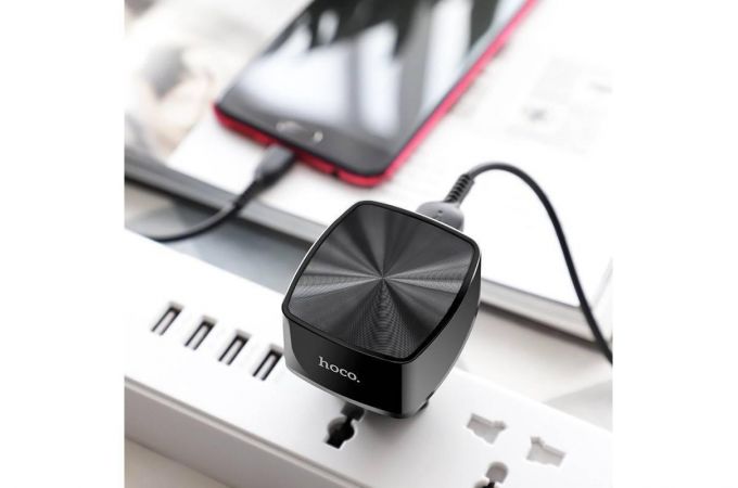 Сетевое зарядное устройство USB + кабель Type-C HOCO С70А QC3.0 (черный)