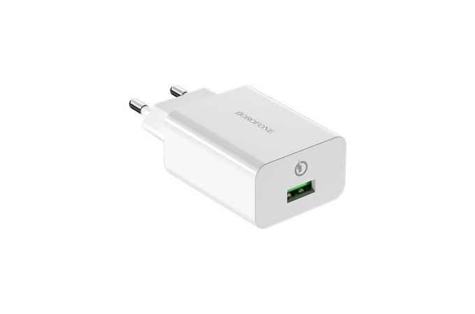 Сетевое зарядное устройство USB + кабель Type-C BOROFONE BA21A Long journey single port QC3.0 (белый)