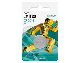 Батарейка литиевая Mirex CR2016 3V цена за 1 шт ecopack (23702-CR2016-E1)