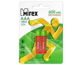 Аккумулятор Ni-MH Mirex HR03 / AAA 600mAh 1,2V цена за 2 шт (2/20/100), блистер (23702-HR03-06-E2)