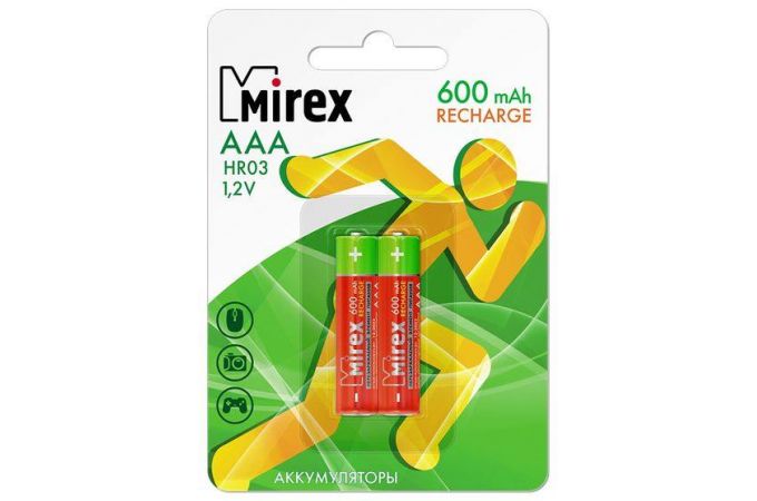 Аккумулятор Ni-MH Mirex HR03 / AAA 600mAh 1,2V цена за 2 шт (2/20/100), блистер (23702-HR03-06-E2)