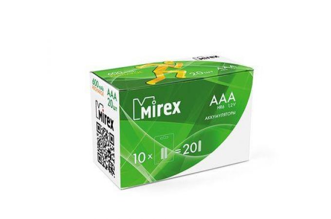 Аккумулятор Ni-MH Mirex HR03 / AAA 600mAh 1,2V цена за 2 шт (2/20/100), блистер (23702-HR03-06-E2)