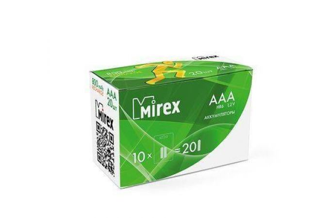 Аккумулятор Ni-MH Mirex HR03 / AAA 800mAh 1,2V цена за 2 шт (2/20/100), блистер (23702-HR03-08-E2)