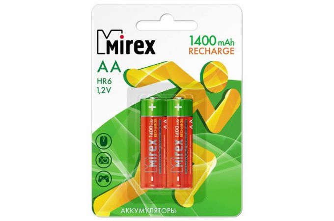 Аккумулятор Ni-MH Mirex HR6 / AA 1400mAh 1,2V цена за 2 шт (2/20/100), блистер (23702-HR6-14-E2)