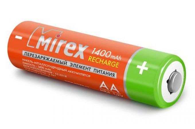 Аккумулятор Ni-MH Mirex HR6 / AA 1400mAh 1,2V цена за 2 шт (2/20/100), блистер (23702-HR6-14-E2)