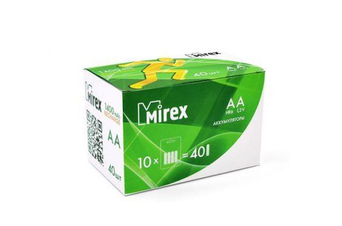 Аккумулятор Ni-MH Mirex HR6 / AA 1400mAh 1,2V цена за 4 шт (4/40/200), блистер (23702-HR6-14-E4)