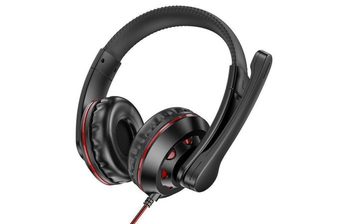 Наушники мониторные проводные с микрофоном BOROFONE BO102 Amusement gaming headphones (красный)
