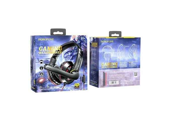 Наушники мониторные проводные с микрофоном BOROFONE BO102 Amusement gaming headphones (красный)
