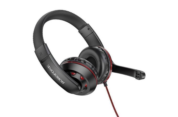 Наушники мониторные проводные с микрофоном BOROFONE BO102 Amusement gaming headphones (красный)