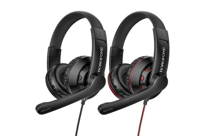 Наушники мониторные проводные с микрофоном BOROFONE BO102 Amusement gaming headphones (красный)