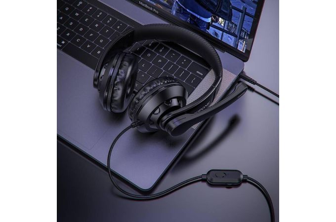 Наушники мониторные проводные с микрофоном BOROFONE BO102 Amusement gaming headphones (красный)