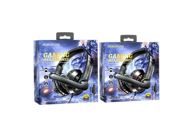 Наушники мониторные проводные с микрофоном BOROFONE BO102 Amusement gaming headphones (красный)