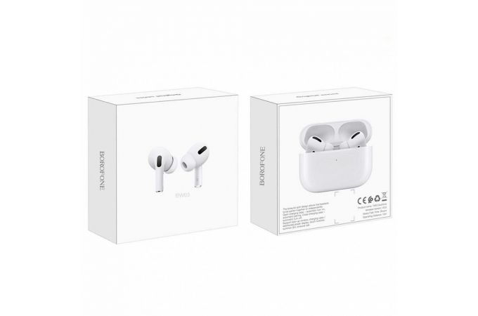 Наушники вакуумные беспроводные BOROFONE BW03 Original Series true Wireless Earphone Bluetooth (белый)