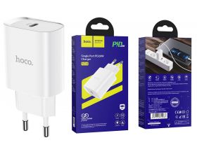 Сетевое зарядное устройство USB-C HOCO N14 PD 20W (для iPhone 11-12 серий) (белый)