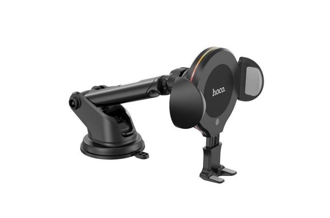 Держатель автомобильный для телефона HOCO CA60 car holder черный (с беспроводной зарядкой)