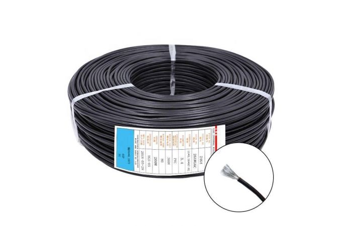 Провод AWG24 медный многожильный 10 метров (черный)