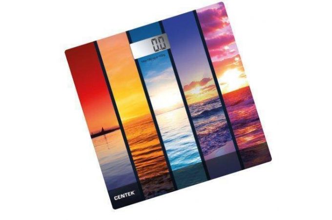 Весы напольные CENTEK CT-2421 Закат электронные, 180кг, 0,1кг, LCD 45x28, размер 26x26