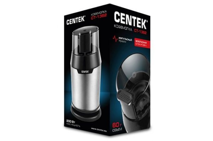 Кофемолка CENTEK CT-1362 сталь 200Вт, 60г