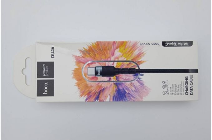 Кабель USB - USB Type-C HOCO DU46, (черный) 1м (в оплетке) (УЦЕНКА! МЯТАЯ УПАКОВКА)